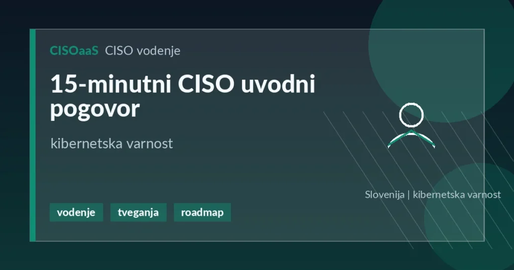 15-minutni CISO uvodni pogovor - kibernetska varnost | CISOaaS