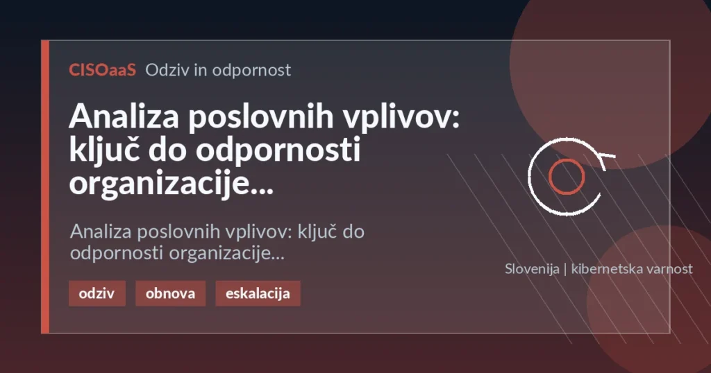 Analiza poslovnih vplivov: ključ do odpornosti organizacije - Analiza poslovnih vplivov: ključ do odpornosti organizacije | CISOaaS