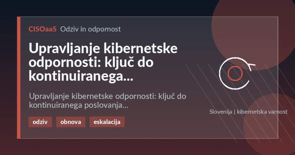 Upravljanje kibernetske odpornosti: ključ do kontinuiranega poslovanja - Upravljanje kibernetske odpornosti: ključ do kontinuiranega poslovanja | CISOaaS