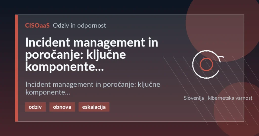 Incident management in poročanje: ključne komponente - Incident management in poročanje: ključne komponente | CISOaaS