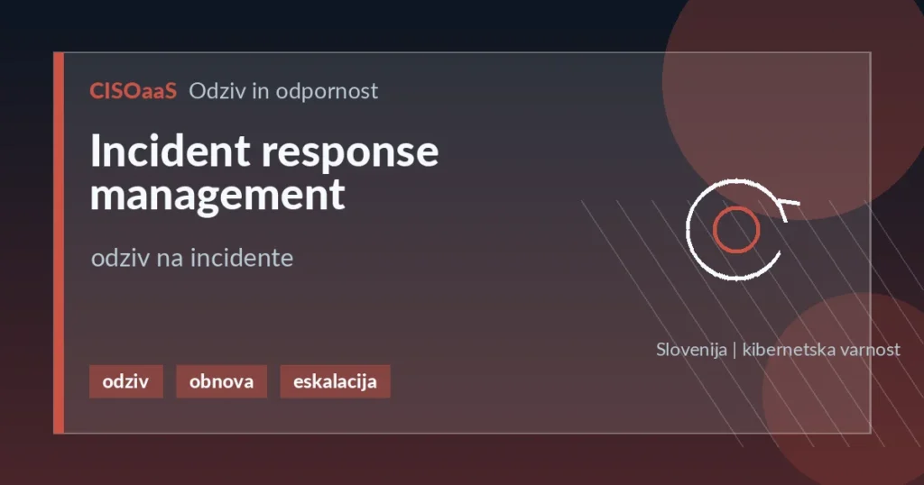 Incident response management - odziv na incidente | CISOaaS