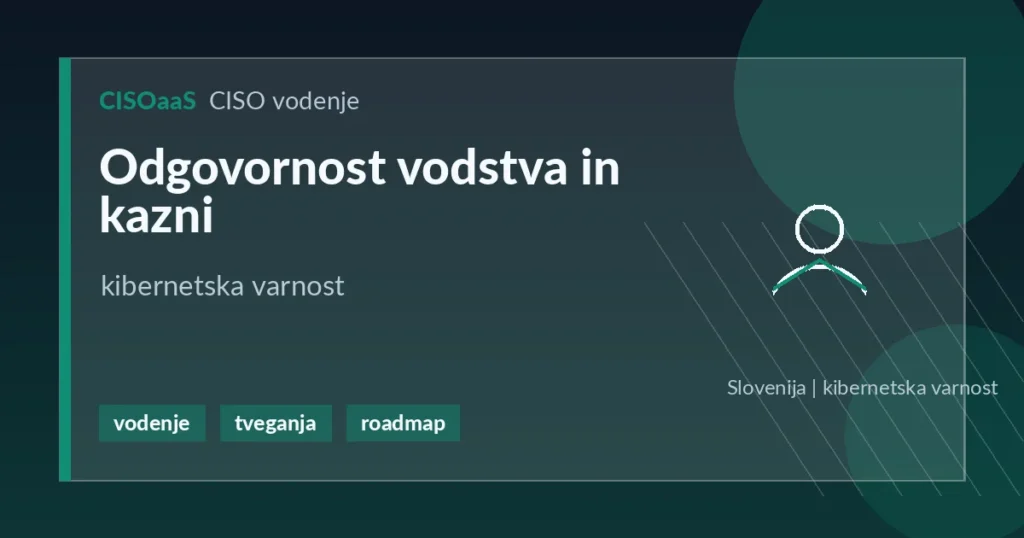 Odgovornost vodstva in kazni - kibernetska varnost | CISOaaS